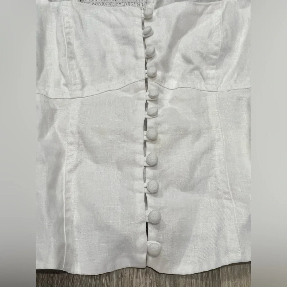 Reformation White Puff Sleeve Top